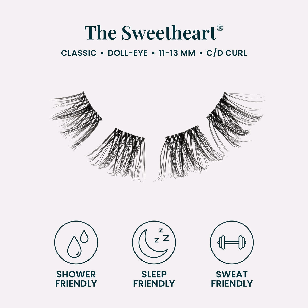 FlutterHabit The Sweetheart prepTECH Classic 6 Pair Underlash Extensions, 11–13mm Natural Curl Lash Clusters, Under Lash Eyelashes Home Application, Medium Volume Doll Eye, Adhesive Required FlutterHabit
