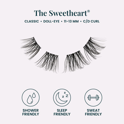 FlutterHabit The Sweetheart prepTECH Classic 6 Pair Underlash Extensions, 11–13mm Natural Curl Lash Clusters, Under Lash Eyelashes Home Application, Medium Volume Doll Eye, Adhesive Required FlutterHabit