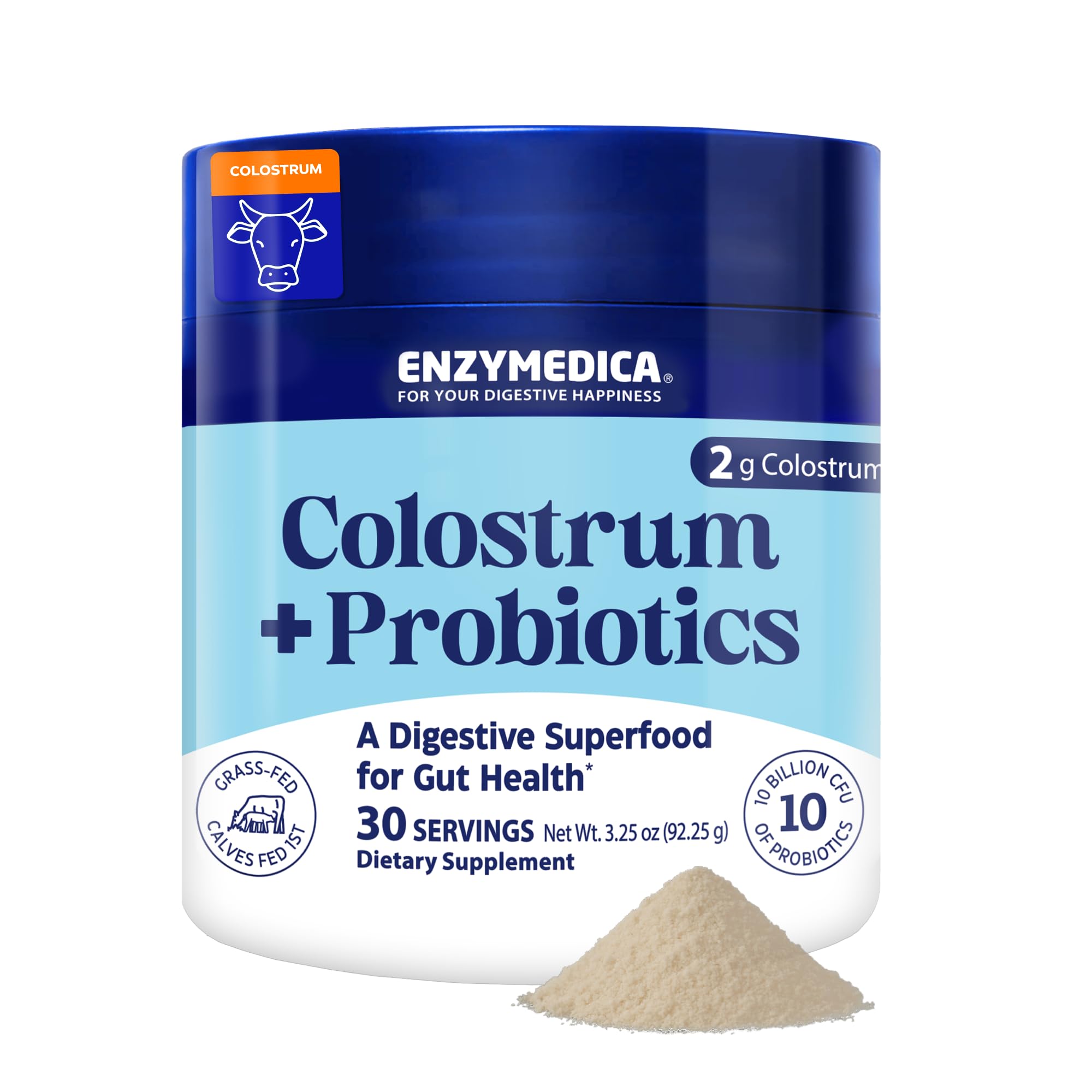 Enzymedica Colostrum + Probiotics Powder Supplement - Grass Fed Bovine Colostrum for Women & Men, Peptide & Lactoferrin Support, Promotes Hair, Skin, Nails, Immune & Gut Health, Gluten Free - 3.25 oz Enzymedica buy australia supplements