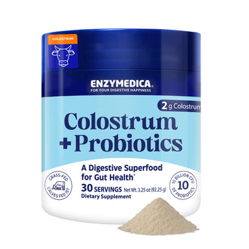 Enzymedica Colostrum + Probiotics Powder Supplement - Grass Fed Bovine Colostrum for Women & Men, Peptide & Lactoferrin Support, Promotes Hair, Skin, Nails, Immune & Gut Health, Gluten Free - 3.25 oz Enzymedica buy australia supplements