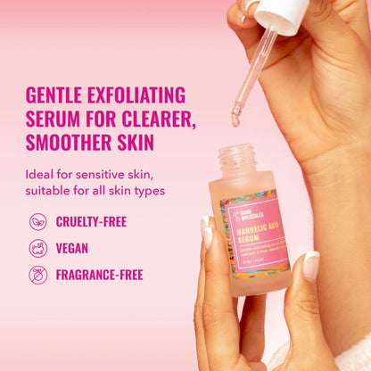 Good Molecules Mandelic Acid Serum - Gentle Face Exfoliator Serum with Ultra Hydrating Hyaluronic Acid Good Molecules