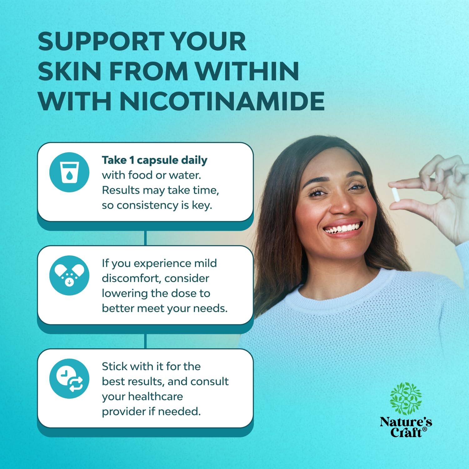 Vitamin B3 Niacinamide 500mg Capsules - Mitochondrial Energy and Potent Skin Supplement - Vitamin B3 Niacin Flush Free and Nicotinamide 500mg - Flush Free Niacin Supplement - 60 Count Gsupps Australia