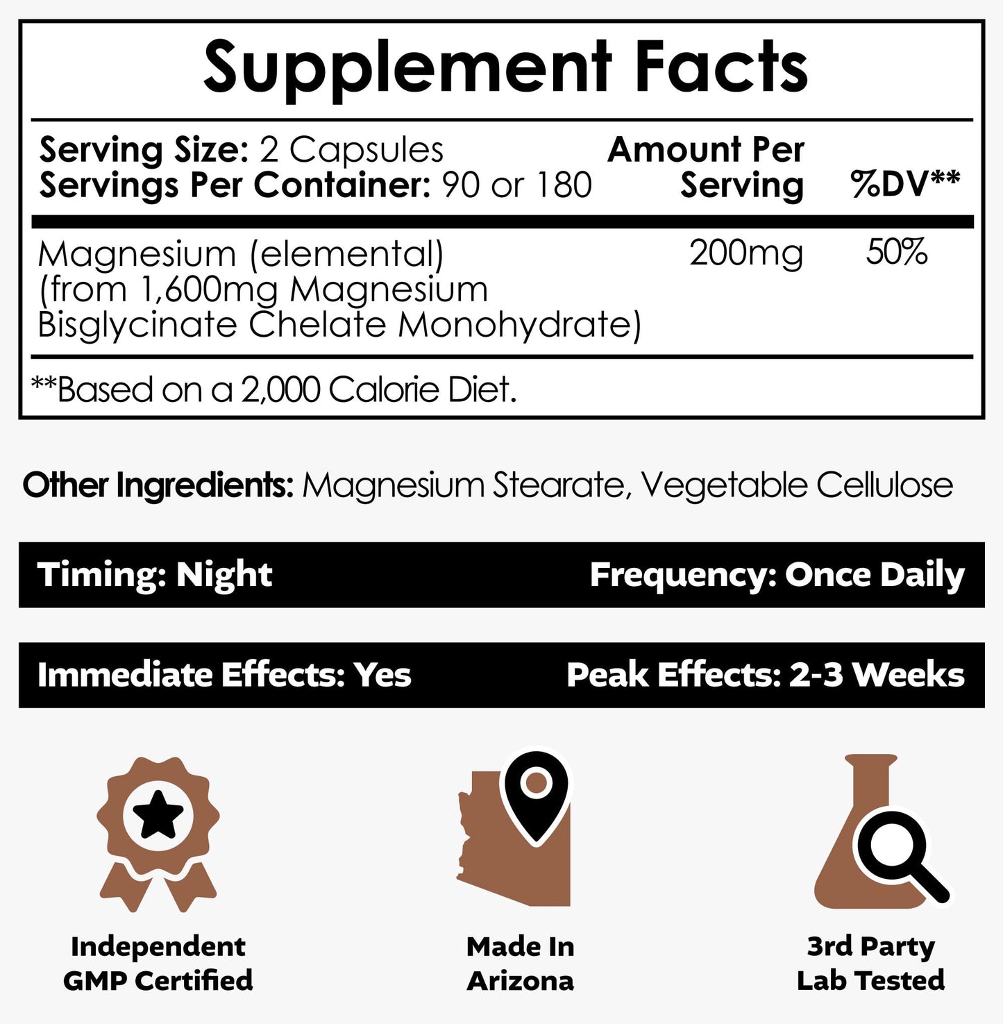 Nootropics Depot Magnesium Glycinate Capsules | Magnesium Supplement | 1600mg Magnesium Bisglycinate | 200mg Elemental Magnesium | High Absorption, Gentle on Stomach, Sleep & Muscle Support | 180ct