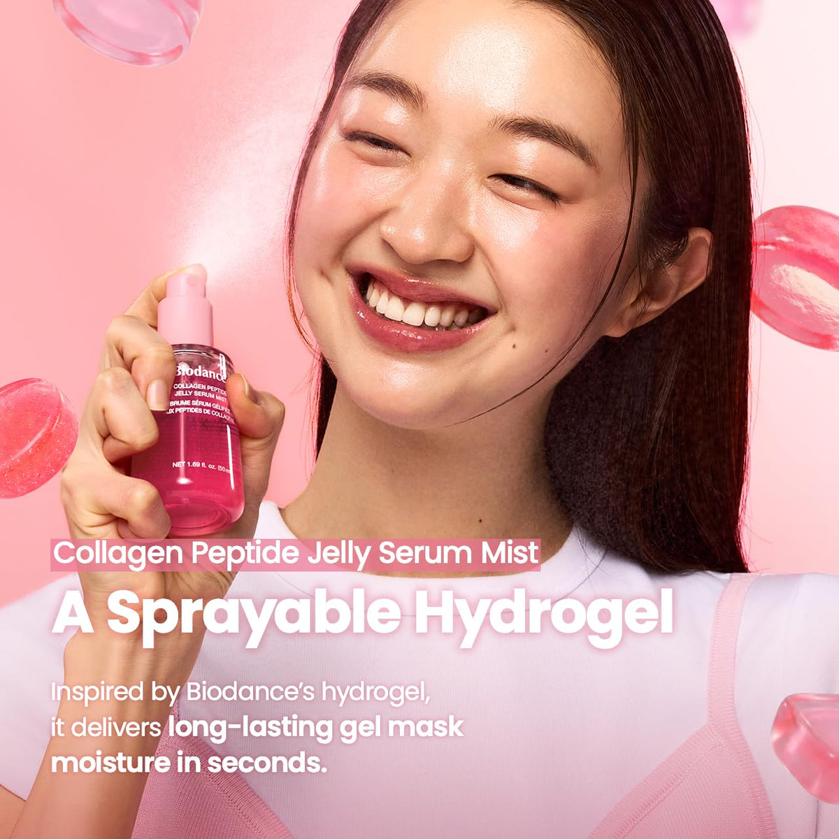 BIODANCE Collagen Peptides Jelly Serum Mist, Hydrating Face Mist, Plumping, Anti-Aging Face Spray, Sprayable Hydrogel, Travel Essentials & Self Care Gifts for Women, Korean Skin Care | 1.69 fl.oz BIODANCE
