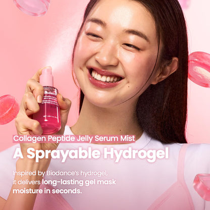 BIODANCE Collagen Peptides Jelly Serum Mist, Hydrating Face Mist, Plumping, Anti-Aging Face Spray, Sprayable Hydrogel, Travel Essentials & Self Care Gifts for Women, Korean Skin Care | 1.69 fl.oz BIODANCE