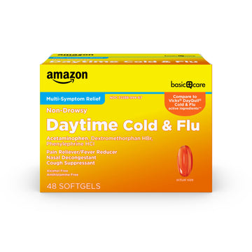 Amazon Basic Care Daytime Cold & Flu Liquid Caps; Cold Care for Daytime Cold and Flu, Orange, 48 Count (Pack of 1) Amazon Basic Care buy australia supplements