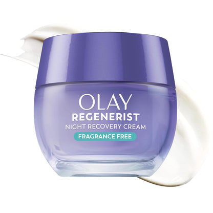 Olay Night Cream for Face, Anti-Aging Face Moisturizer for Women - Fragrance-Free Skin Care, Anti-Wrinkle, Exfoliate, Smooths Texture Olay