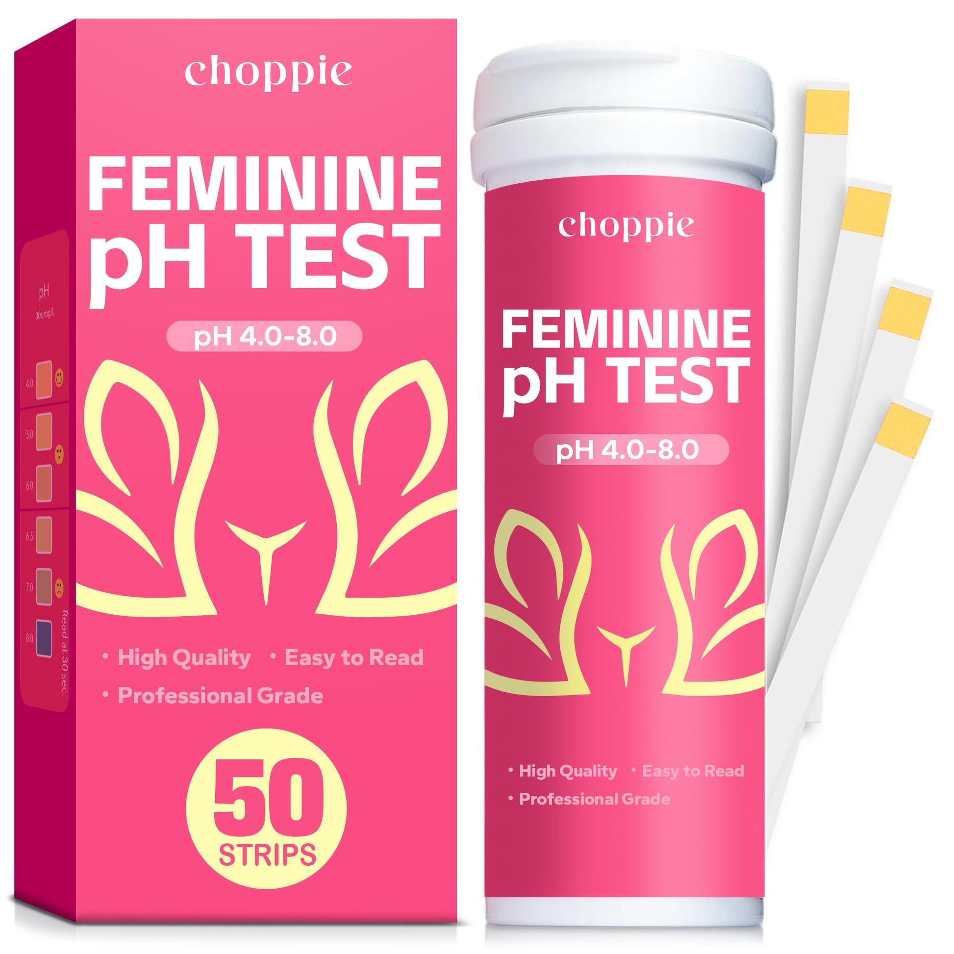 Choppie Vaginal Health pH Test Strips (50 Strips), pH Balance Test Strips for Women, Vaginal pH Test Strips Choppie buy australia supplements