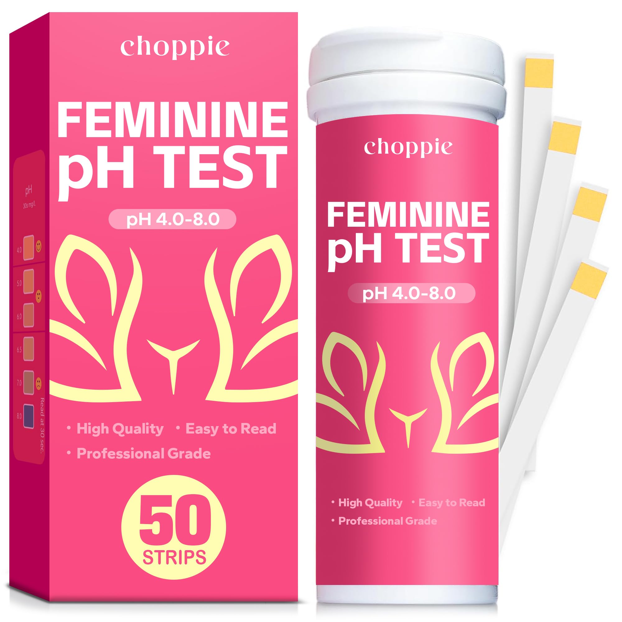 Choppie Vaginal Health pH Test Strips (50 Strips), pH Balance Test Strips for Women, Vaginal pH Test Strips Choppie buy australia supplements