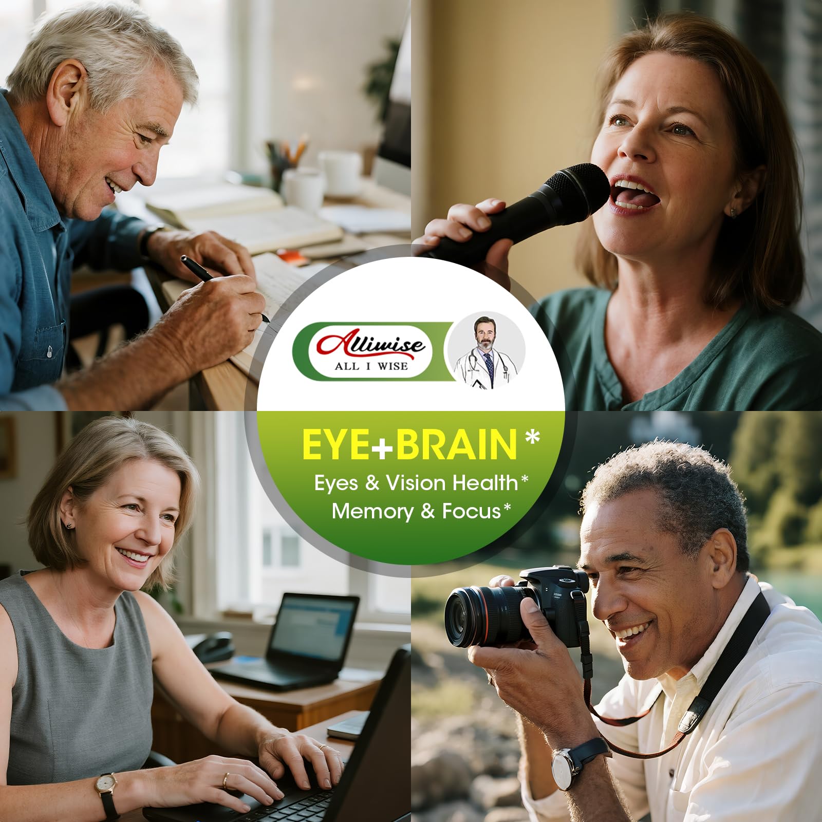 Eye + Brain Supplements for Memory and Focus, Lutein 40mg, Zeaxanthin, Astaxanthin, Bilberry, Lion’s Mane, Bacopa Monnieri, Ginkgo Biloba, 14 in 1 Eye Vitamins for Adults & Seniors 120 Capsules Alliwise buy australia supplements