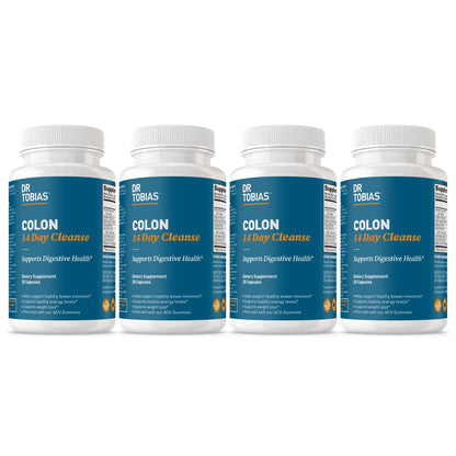 Dr. Tobias Colon Cleanse - Constipation Relief & Gut Health Support for Women & Men | 14 Day Colon Cleanser for a Gentle Colon Detox & Gut Flush - 28 Capsules (1-2 Daily)