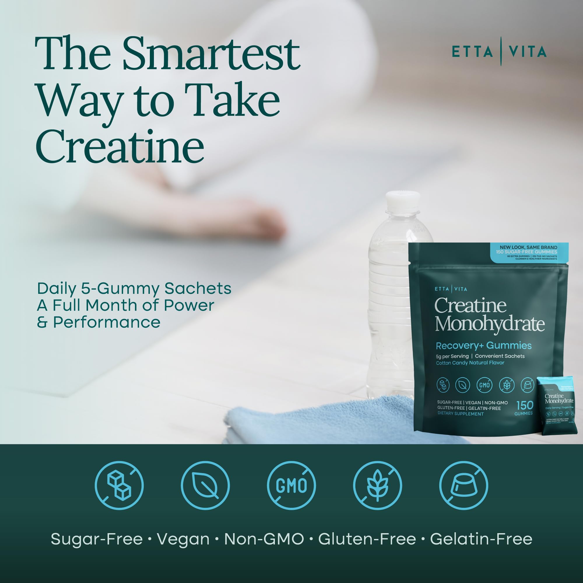 Sugar-Free Creatine Monohydrate Gummies (5g Per Packet) - Potent Creatine Gummies for Men & Women, Supplement for Muscle Support, Cognitive Function - Non-GMO, Gluten-Free, Mucuna Pruriens Etta Vita buy australia supplements