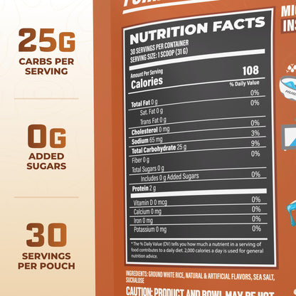 Huge Creamy Rice, Maple Brown Sugar, Rice Cereal (Cream of Rice Style), Quick & Easy Preparation, Fast-Digesting Carbohydrates, Sugar-Free, Creamy Texture, Pre & Post Workout Fuel, 30 Servings