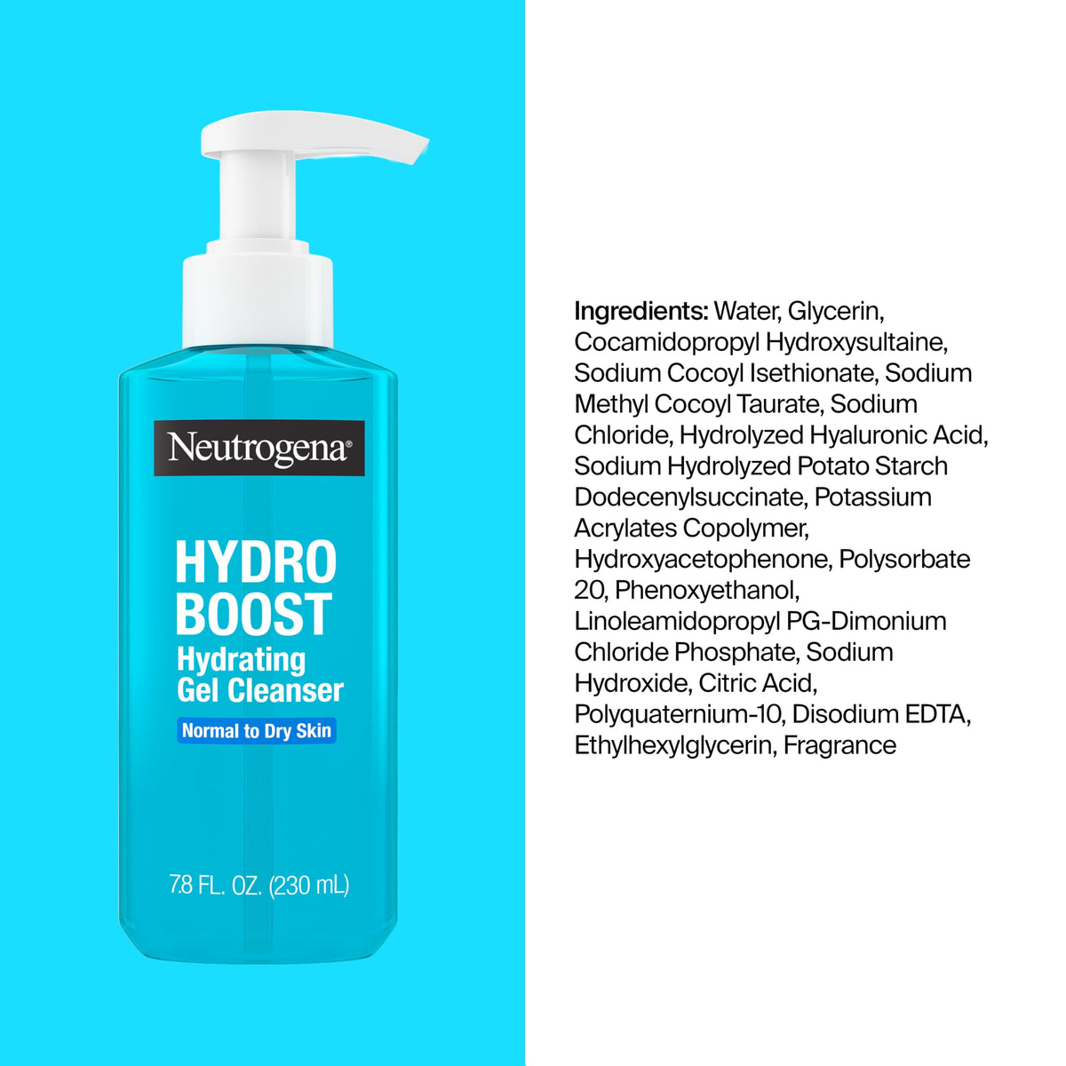 Neutrogena Hydro Boost Hydrating Face Wash & Makeup Remover, 7.8 fl. oz Neutrogena