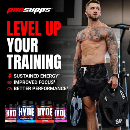 ProSupps L-Carnitine 3000 Stimulant Free Liquid Shots (31 Servings, Berry) and Mr. Hyde Signature Series Pre-Workout Energy Powdered Drink (30 Servings, Blue Razz) Bundle