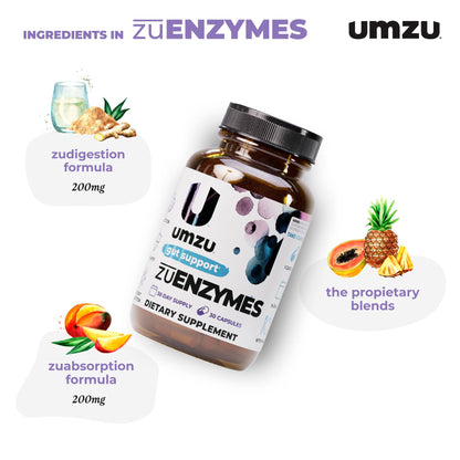 UMZU zuEnzymes Digestive Support Supplement, (30 Day Supply) – 21 Enzyme Blend with Lipase Protease & Amylase – Digestive Enzymes for Gut Health & Probiotic Daily UMZU