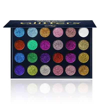 Aolailiya 24 Color Pressed Glitter Eyeshadow Palette - Mineral Ultra Shimmer Makeup Palette Eye Shadow Powder Long Lasting Waterproof Aolailiya