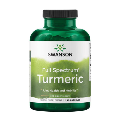 Swanson Full Spectrum Turmeric Curcumin Joint, Liver, and Digestive Support Supplement for Active Adults - Non-GMO Swanson