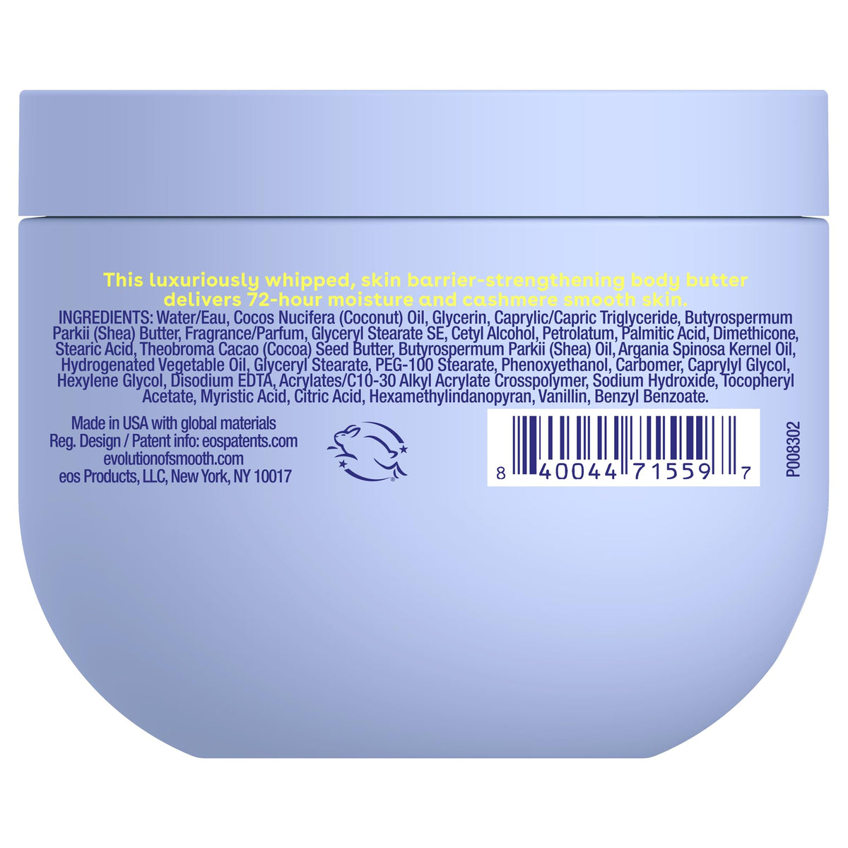 eos Cashmere Whipped Oil Body Butter- Vanilla, Moisturizing Formula, 10 oz eos