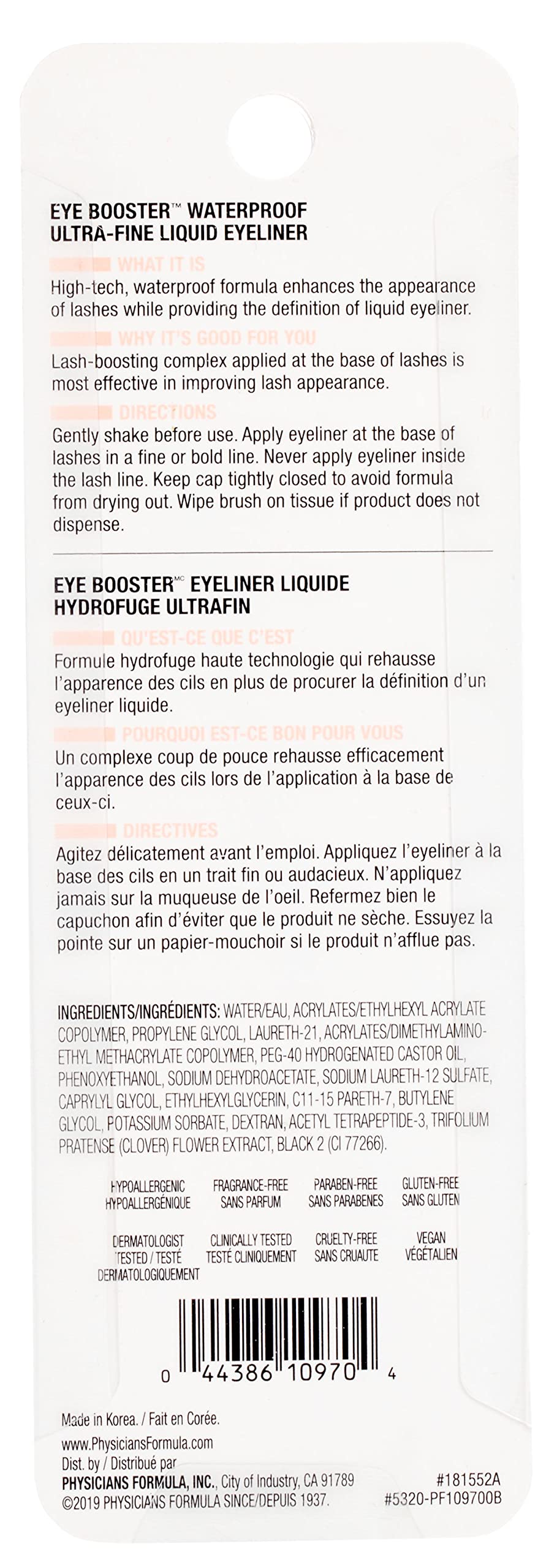 Physicians Formula Eye Booster, Lash-Enhancing 2-in-1 Eyeliner Serum, Dermatologist Approved, Hypoallergenic, Cruelty-Free & Vegan - Deep Brown Physicians Formula