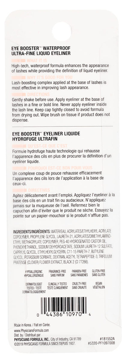 Physicians Formula Eye Booster, Lash-Enhancing 2-in-1 Eyeliner Serum, Dermatologist Approved, Hypoallergenic, Cruelty-Free & Vegan - Deep Brown Physicians Formula