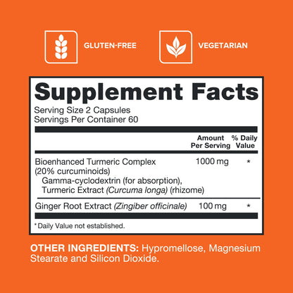 Qunol Turmeric and Ginger Capsules, 1000mg Turmeric Supplement, Ultra High Absorption to Support Joint Health, #1 Doctor Recommended Form Qunol