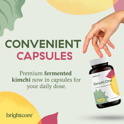 Brightcore Nutrition - Kimchi One, Kimchi Powder Capsules, Probiotics, Enzymes, & Antioxidant Supplement, Premium Gut Health Superfood Brightcore