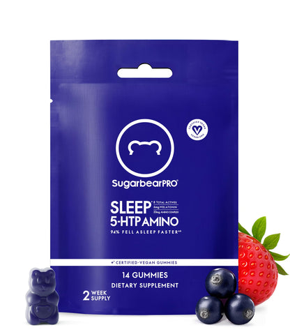 SugarBearPro Sleep Gummy 2 Month Supply, Extra Strength Melatonin 6mg, for Men & Women, Vegan Vitamin B6, L-Theanine, 5 HTP, Valerian, Sleep Aid for Adults & Teens, Certified Kosher