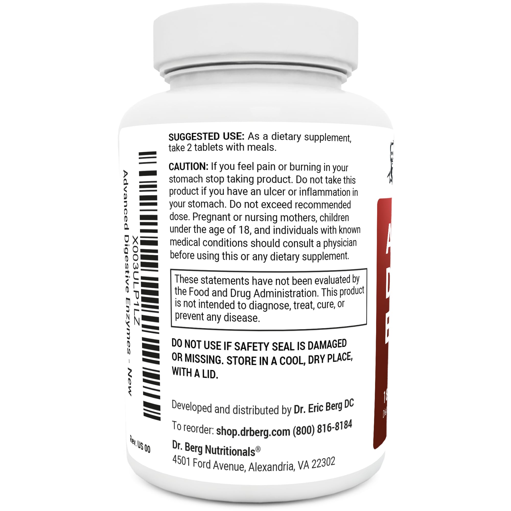 Dr. Berg Advanced Digestive Formula with Apple Cider Vinegar - Includes Digestive Health Dr. Berg Nutritionals buy australia supplements