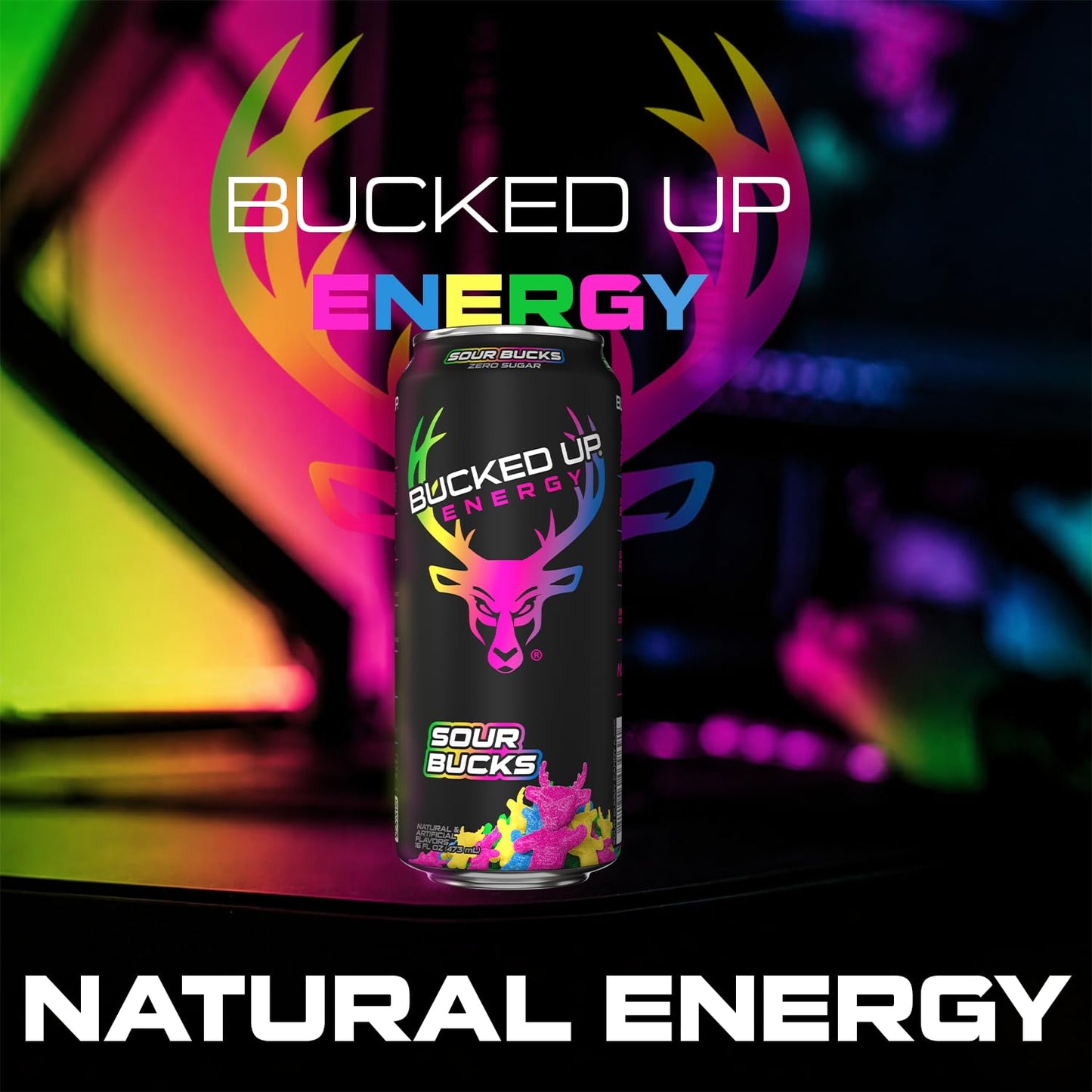 Bucked Up Energy Drink 300mg (Blood Raz) (12 CT)