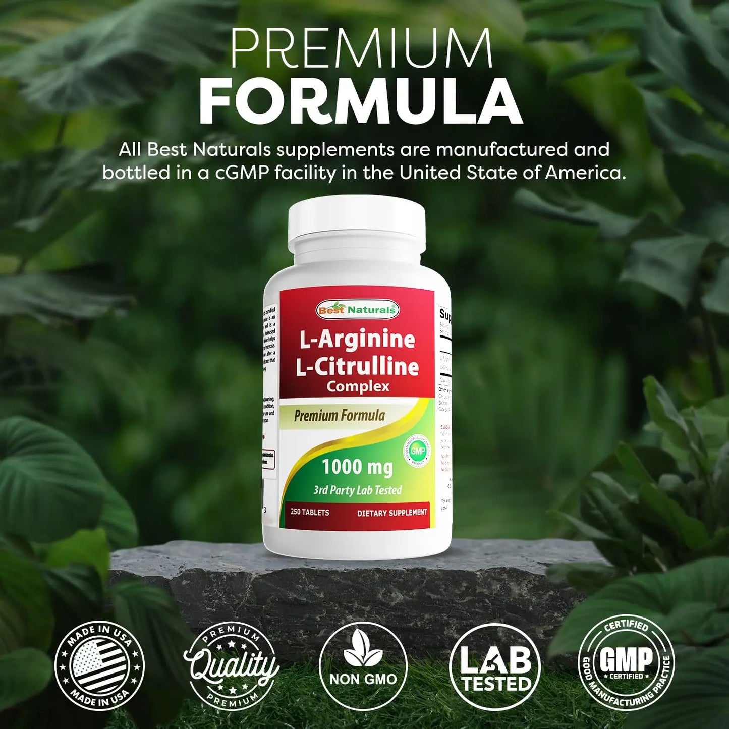 Best Naturals L-Arginine L-Citruline Complex Tablets, 250 Count Best Naturals