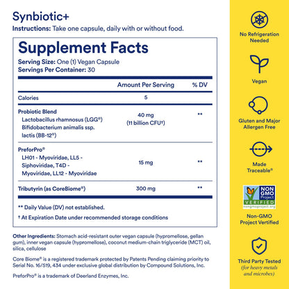 Ritual Synbiotic - Complete 3-in-1 Probiotic, Prebiotic, Postbiotic - for Women and Men - to Support Gut, Digestive Health, Regularity, Bloating Ritual