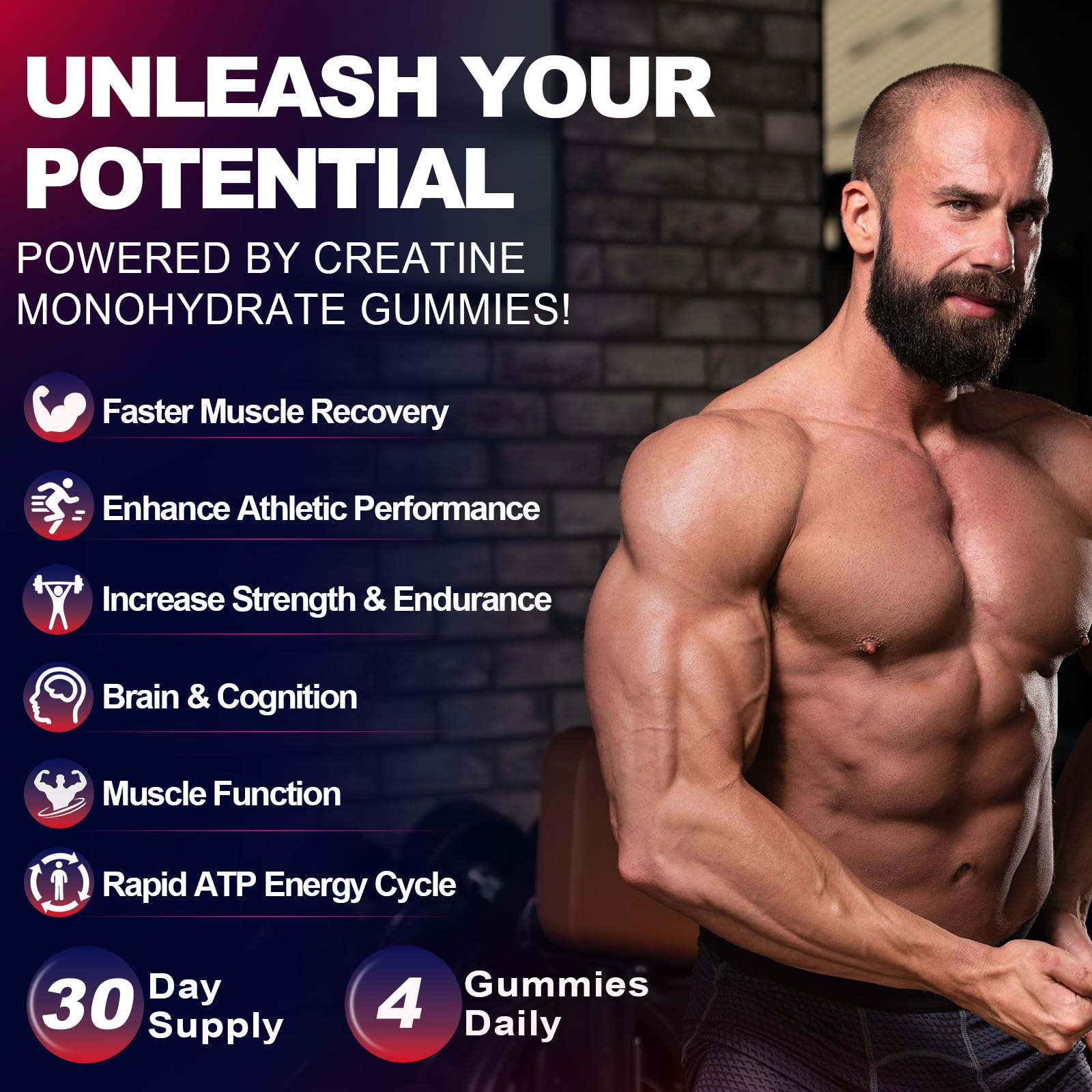 KUKALY Creatine Monohydrate Gummies for Men & Women, 8500MG Creatine Gummies Sugar Free Mixed Flavored with L-Taurine, BCAA 2:1, B12 B6 for Boost Strength ZyterX buy australia supplements
