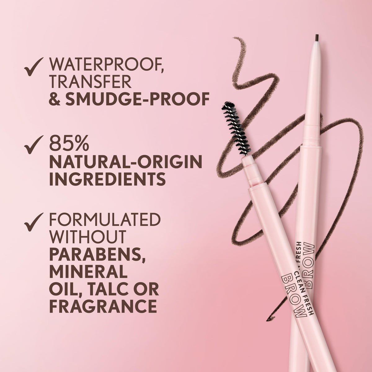 Covergirl Clean Fresh Brow Nano, 500 Medium Brown, Eyebrow Pencil, Ultra-Precise Tip, Waterproof, Transfer-Resistant, Built-In Spoolie, Vegan Formula, 0.001oz COVERGIRL