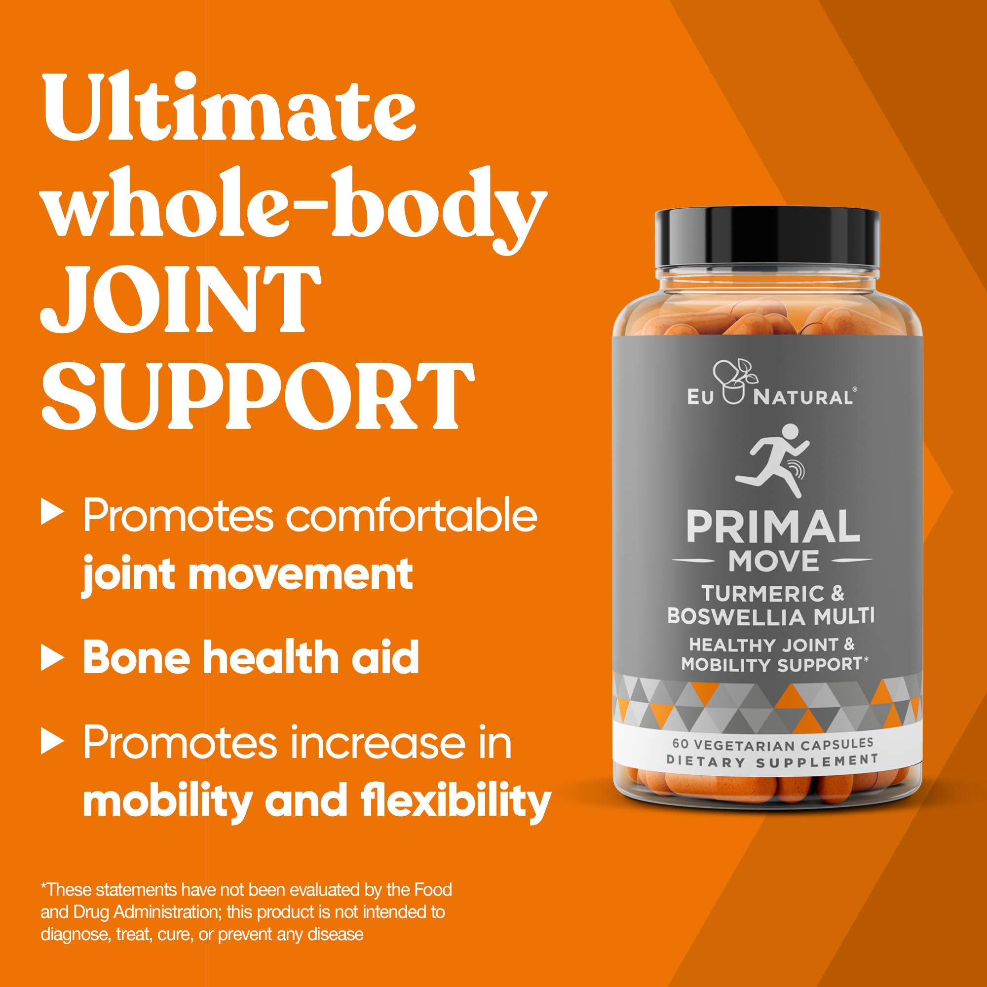 Primal Joint & Mobility Support - Advanced Joint Support Supplement for Women and Men - Turmeric, Boswellia, Ginger and Boron for Whole-Body Flexibility, Joint Health & Comfort - 60 Veg Soft Capsules Eu Natural buy australia supplements