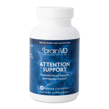 BRAINMD Dr Amen Attention Support - 90 Capsules - Promotes Mental Focus & Impulse Control - Gluten Free - 30 Servings BRAINMD buy australia supplements