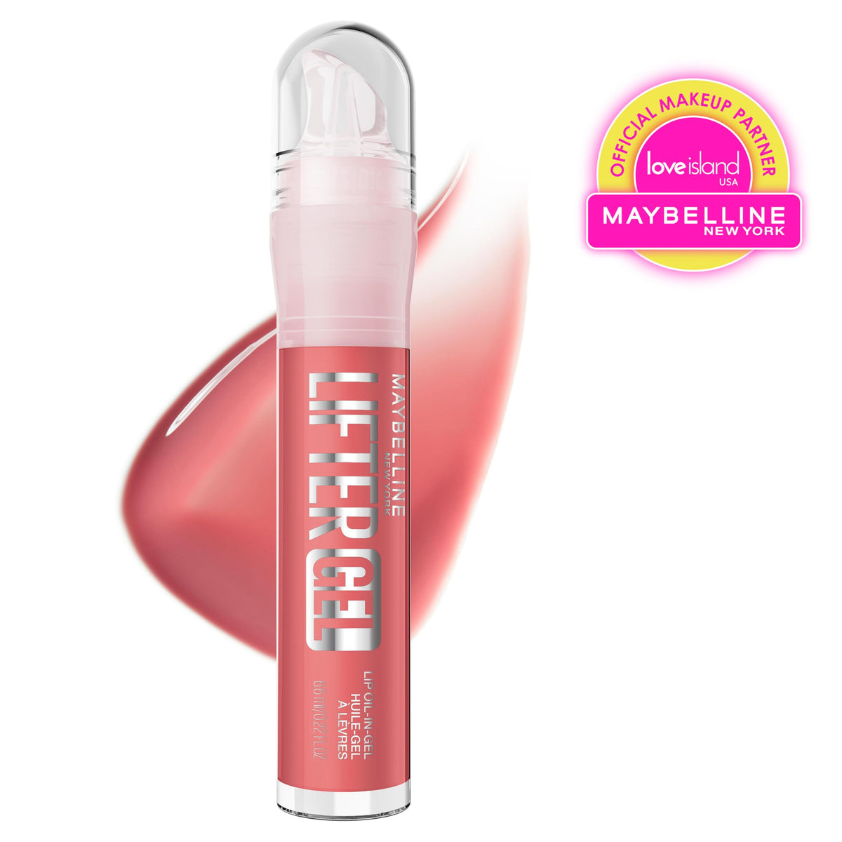 MAYBELLINE Lifter Oil-in-Gel Lip Gloss for Glassy, Bouncy Shine, Hydrating, Tinted Lip Balm and Moisturizer with Hyaluronic Acid and Passionfruit Oil, Strawberry Shake (Mauve Pink) MAYBELLINE