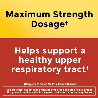 Nature Made Maximum Strength Dosage Vitamin C 1000mg per Serving, Immune Support Vitamin C Gummies for Adults, 80 Gummies, 20 Day Supply Nature Made