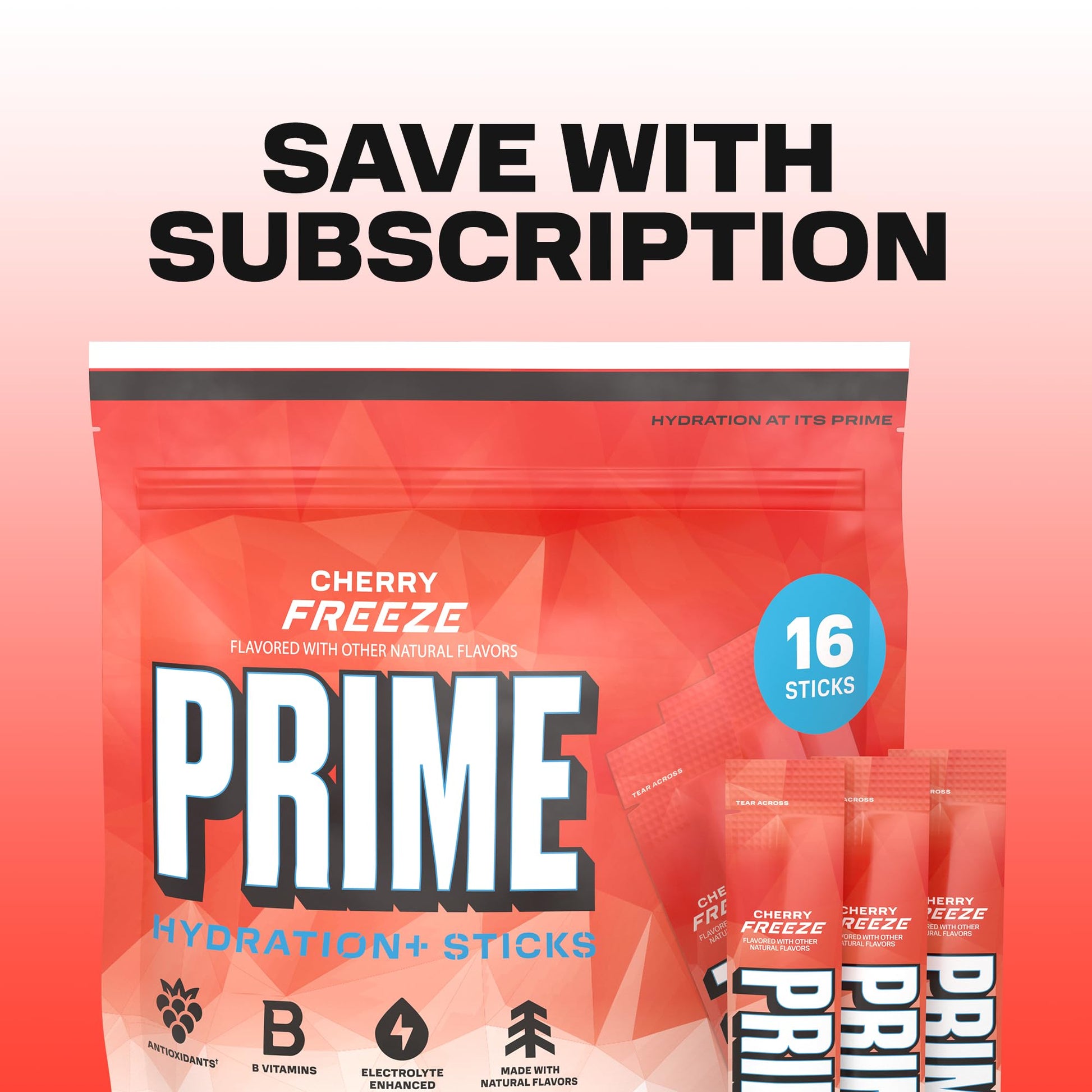 PRIME HYDRATION+ Electrolyte Powder Sticks, Cherry Freeze, Sugar Free Hydration Drink Mix with Potassium, Magnesium & B Vitamins PRIME HYDRATION buy australia supplements