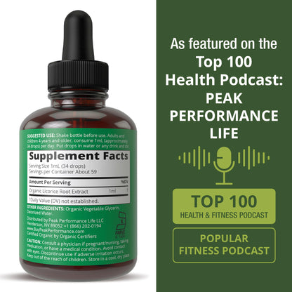 USDA Organic Licorice Root Extract Liquid Drops Supplement. Vegan Tincture for Digestion + Respiratory Health. Extracto de Regaliz Root Oil Herb. Zero Sugar, Gluten Free Supplements for Women and Men Peak PerformanceBuy Supplements Australia