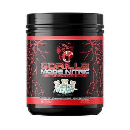 Gorilla Mode Nitric Upgraded Stimulant Free Pre-Workout – Best Tasting and Most Effective Stimulant Free Pre-Workout/Massive Pumps · Vasodilation · Power / 776 Grams (Cherry Blackout)