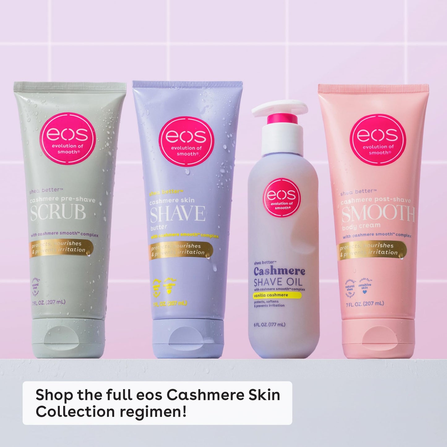 eos Cashmere Skin Collection Pre-Shave Scrub- Vanilla Cashmere, Exfoliating Body Scrub, Vanilla Body Scrub, Hydrating, Shea Sugar, 7 fl oz eos