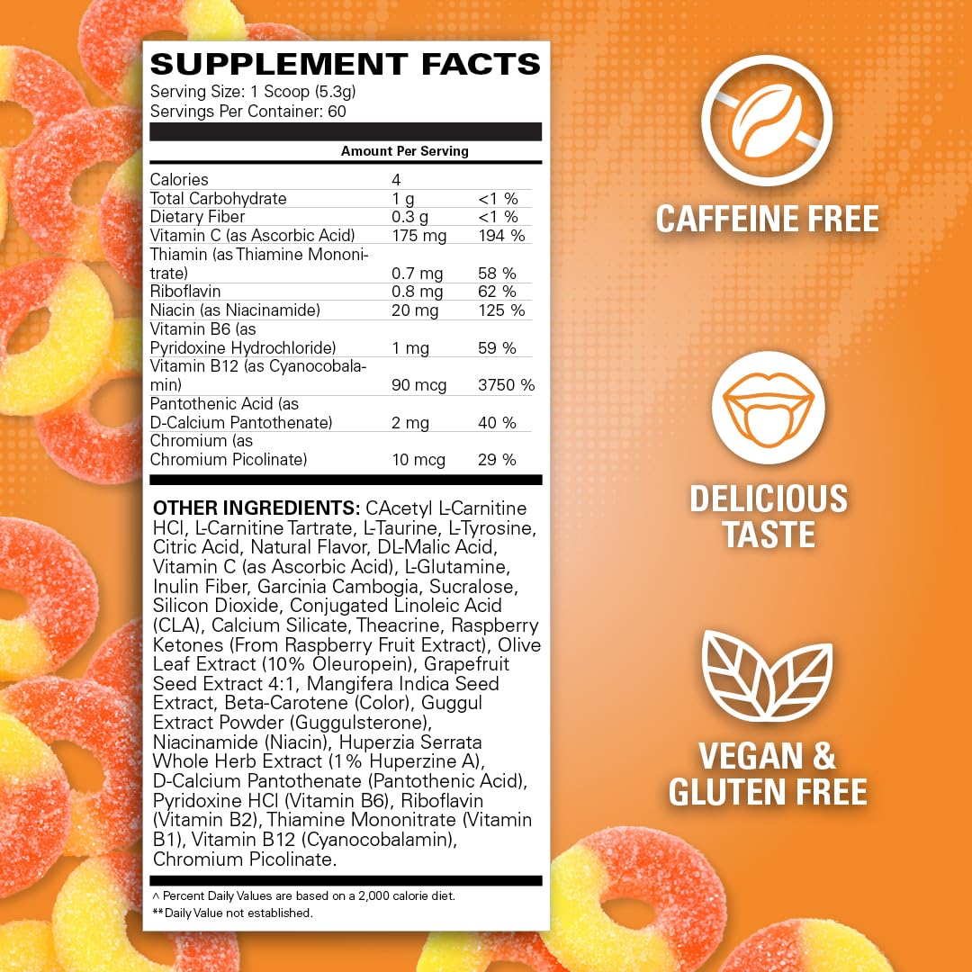 EHP Labs OxyShred Non Stimulant Pre Workout Powder - Stim Free Pre Workout, Caffeine Free Preworkout for Men & Women with L Glutamine & Acetyl L Carnitine - Peach, 60 Servings EHP Labs buy australia supplements