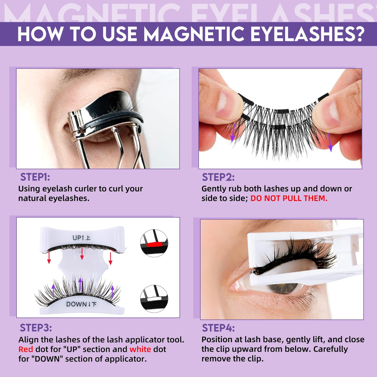 B&Q Magnetic Eyelashes with Applicator 2 Pair Natural Look Magnetic Lashes B&Qaugen