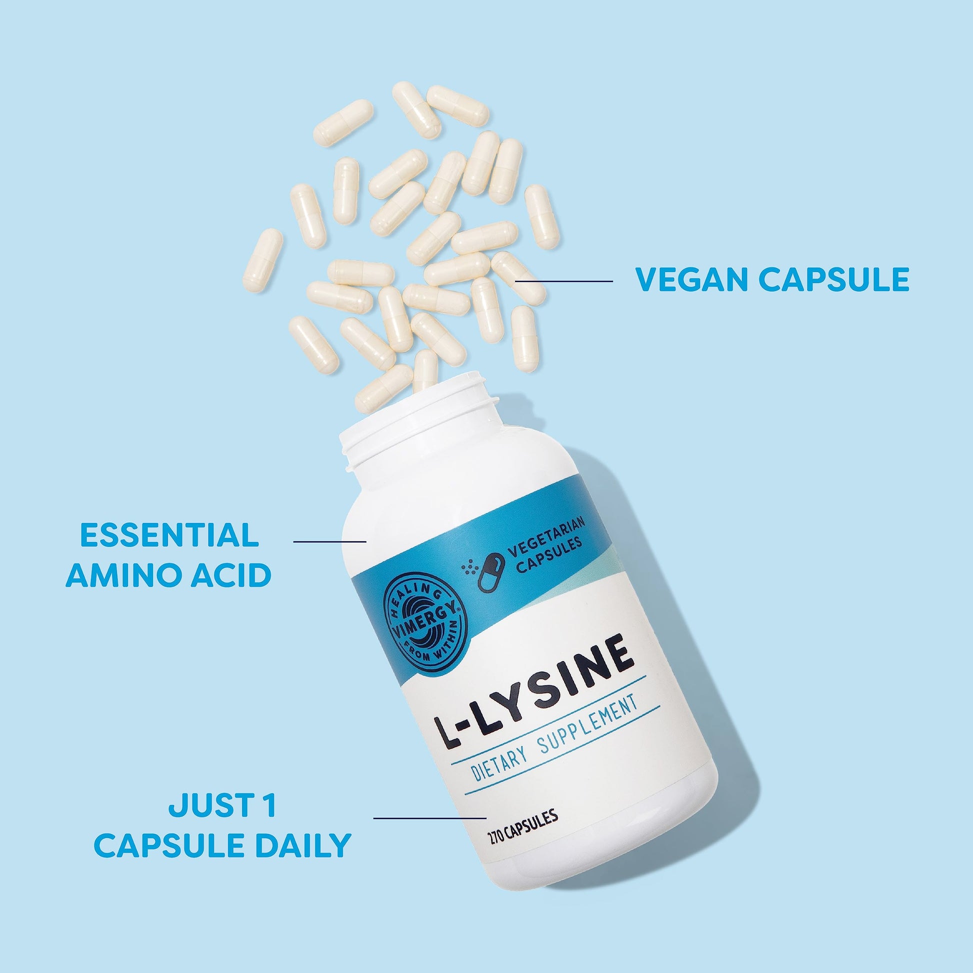 Vimergy L-Lysine – Promotes Healthy Skin, Hair & Nails* – Supports Healthy Metabolism* – Vegan, Non-GMO & Gluten-Free – 270 Capsules Vimergy buy australia supplements