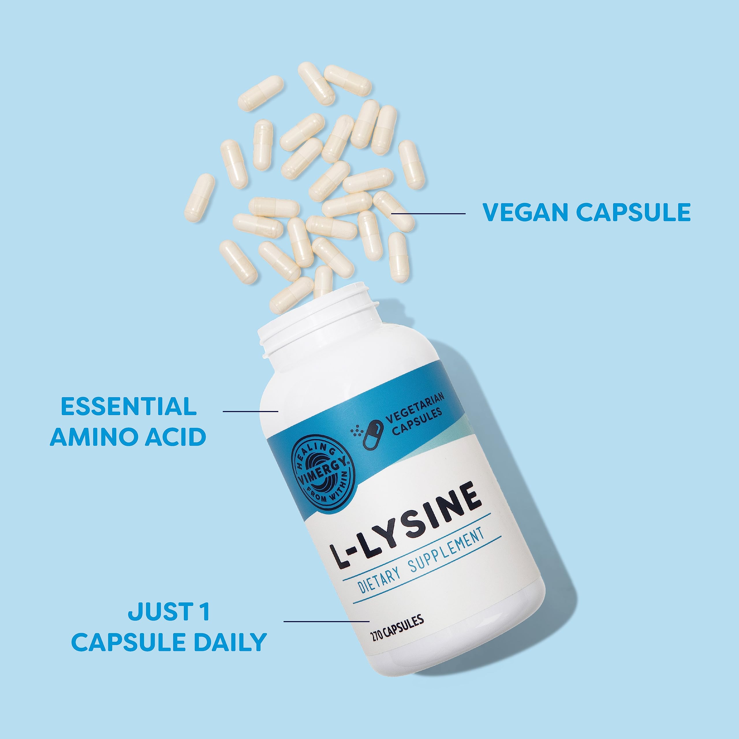 Vimergy L-Lysine – Promotes Healthy Skin, Hair & Nails* – Supports Healthy Metabolism* – Vegan, Non-GMO & Gluten-Free – 270 Capsules Vimergy buy australia supplements