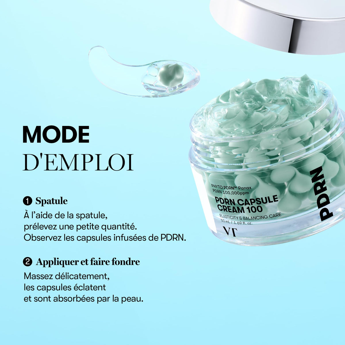 VT COSMETICS PDRN Capsule Cream 100, 1.69 fl. oz. VT COSMETICS