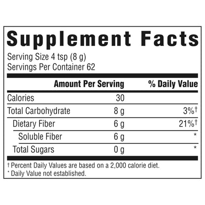 Benefiber Daily Prebiotic GLP-1 Friendly Fiber Supplement Powder for Digestive Health, Unflavored - 250 Teaspoons (17.6 Ounces) Benefiber
