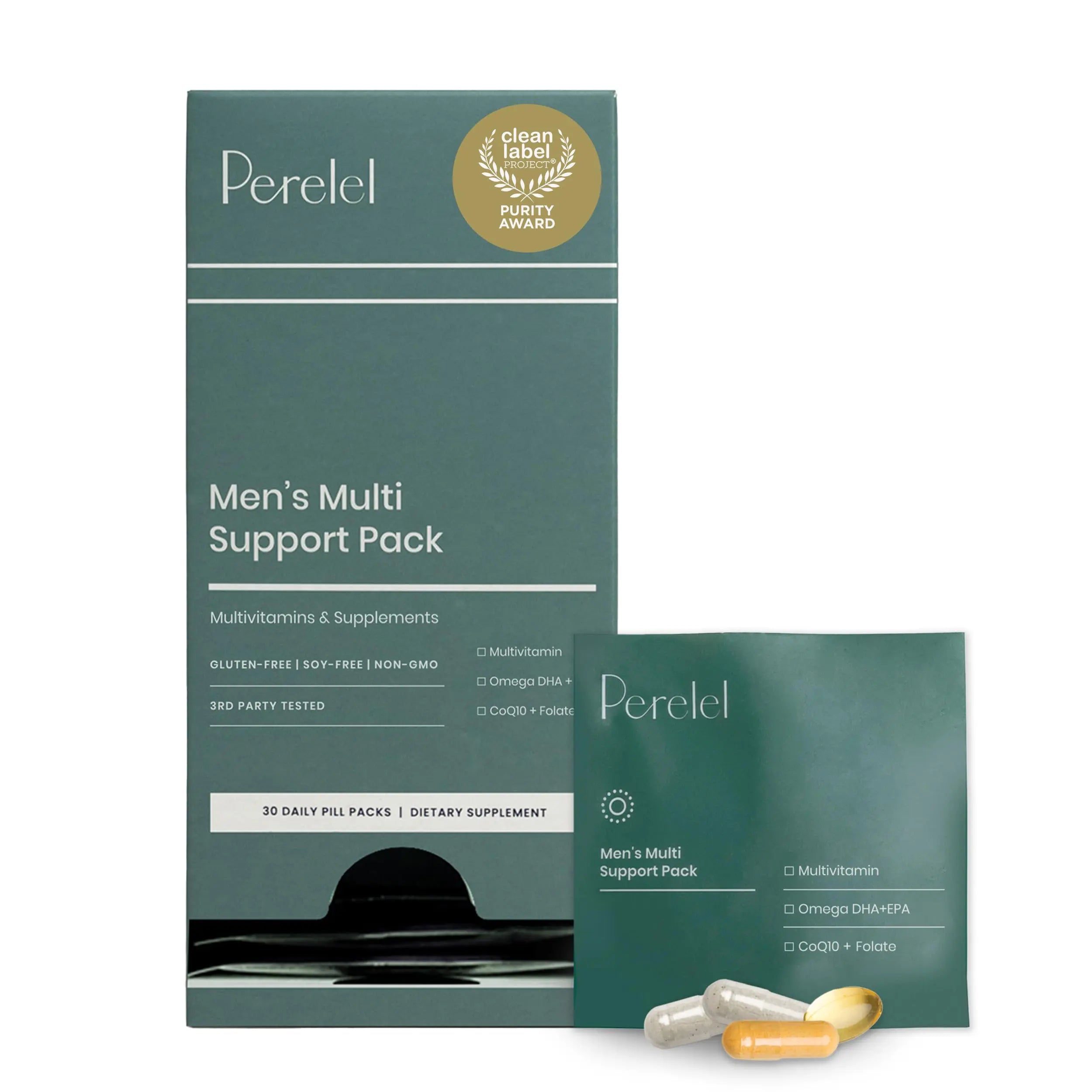 Perelel Men’s Multi Support Pack, Daily Multivitamin with Magnesium, Omega 3, CoQ10 & Folate, Nutritional Support Perelel buy australia supplements