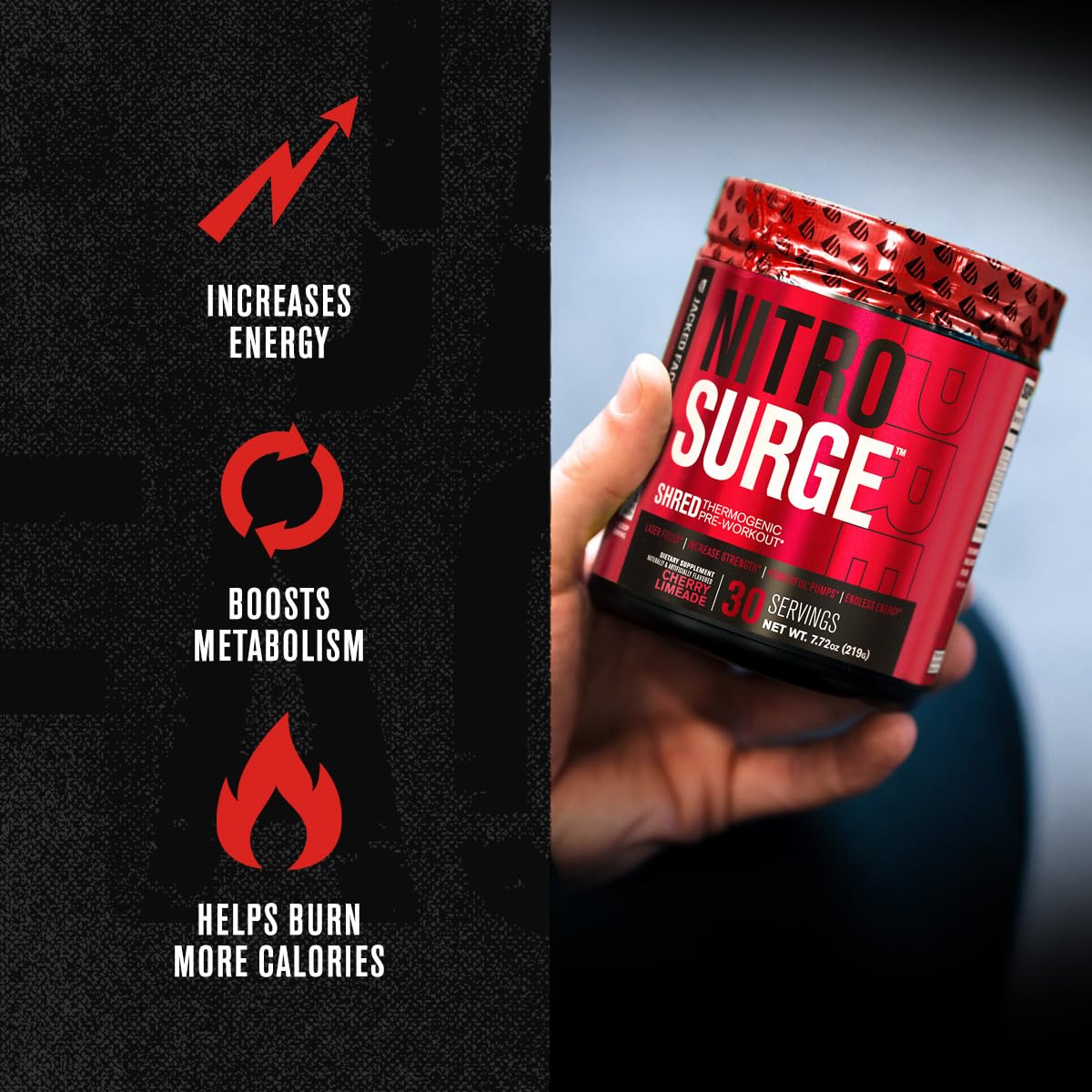 Jacked Factory NITROSURGE Shred Pre Workout Supplement - Energy Booster, Instant Jacked Factory buy australia supplements